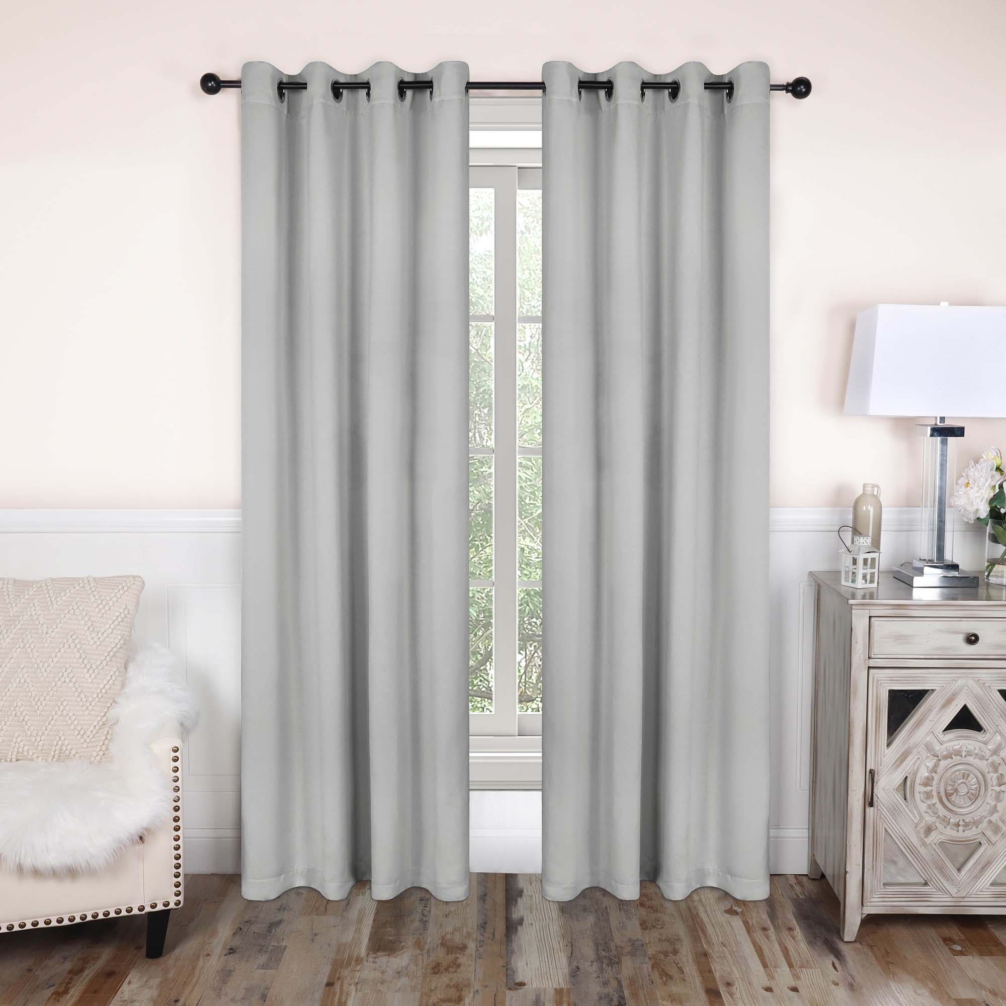 Superior Modern Solid Washable Room Darkening Blackout Curtains, Set of 2 Panels