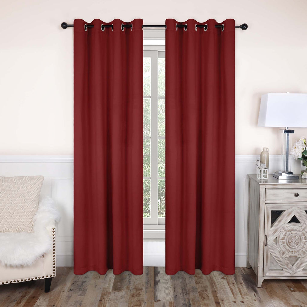 Superior Modern Solid Washable Room Darkening Blackout Curtains, Set of 2 Panels