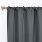 Superior Modern Solid Washable Room Darkening Blackout Curtains, Set of 2 Panels