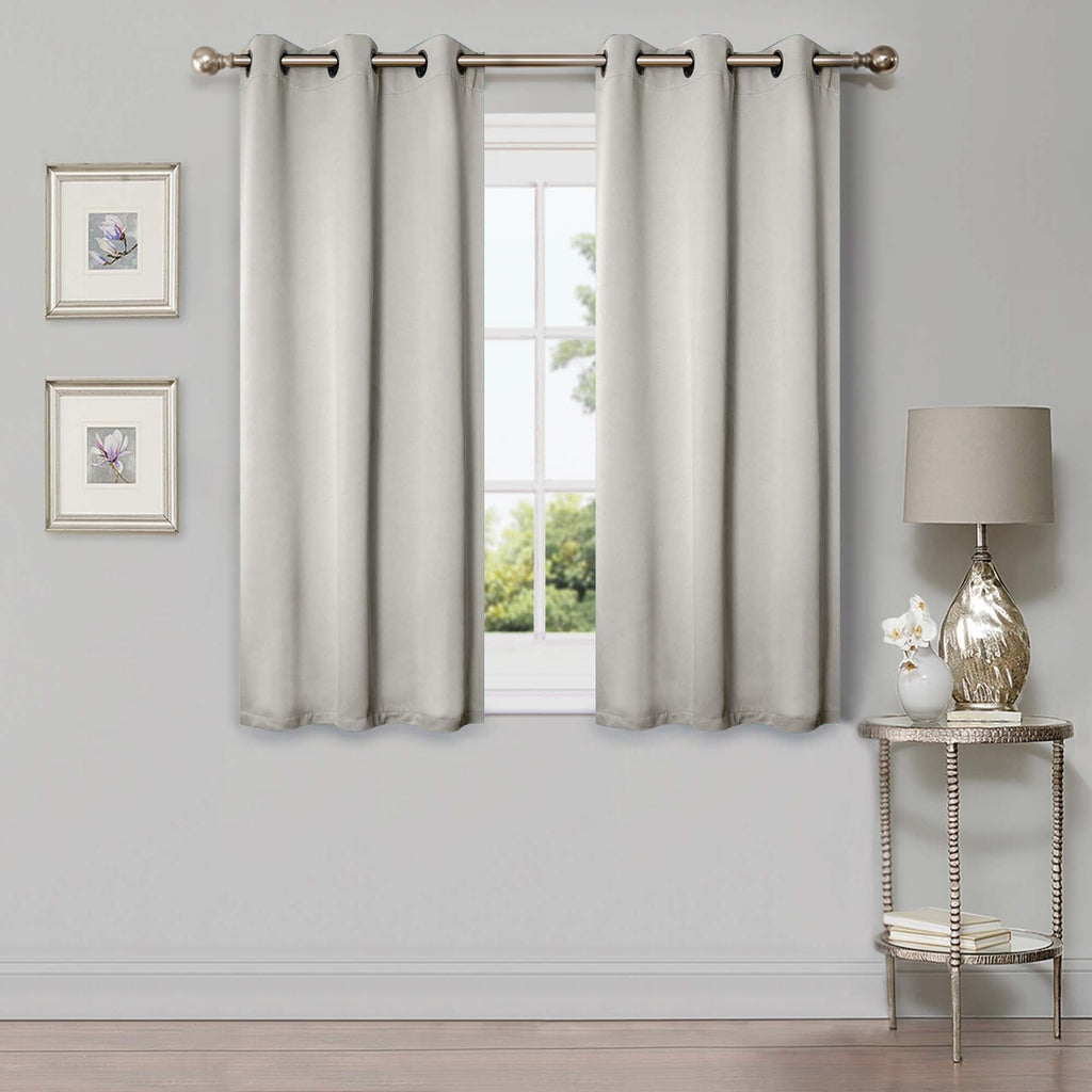 Superior Modern Solid Washable Room Darkening Blackout Curtains, Set of 2 Panels