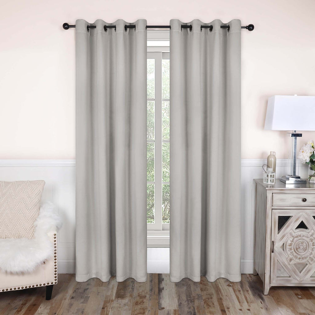 Superior Modern Solid Washable Room Darkening Blackout Curtains, Set of 2 Panels
