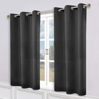 Superior Modern Solid Washable Room Darkening Blackout Curtains, Set of 2 Panels