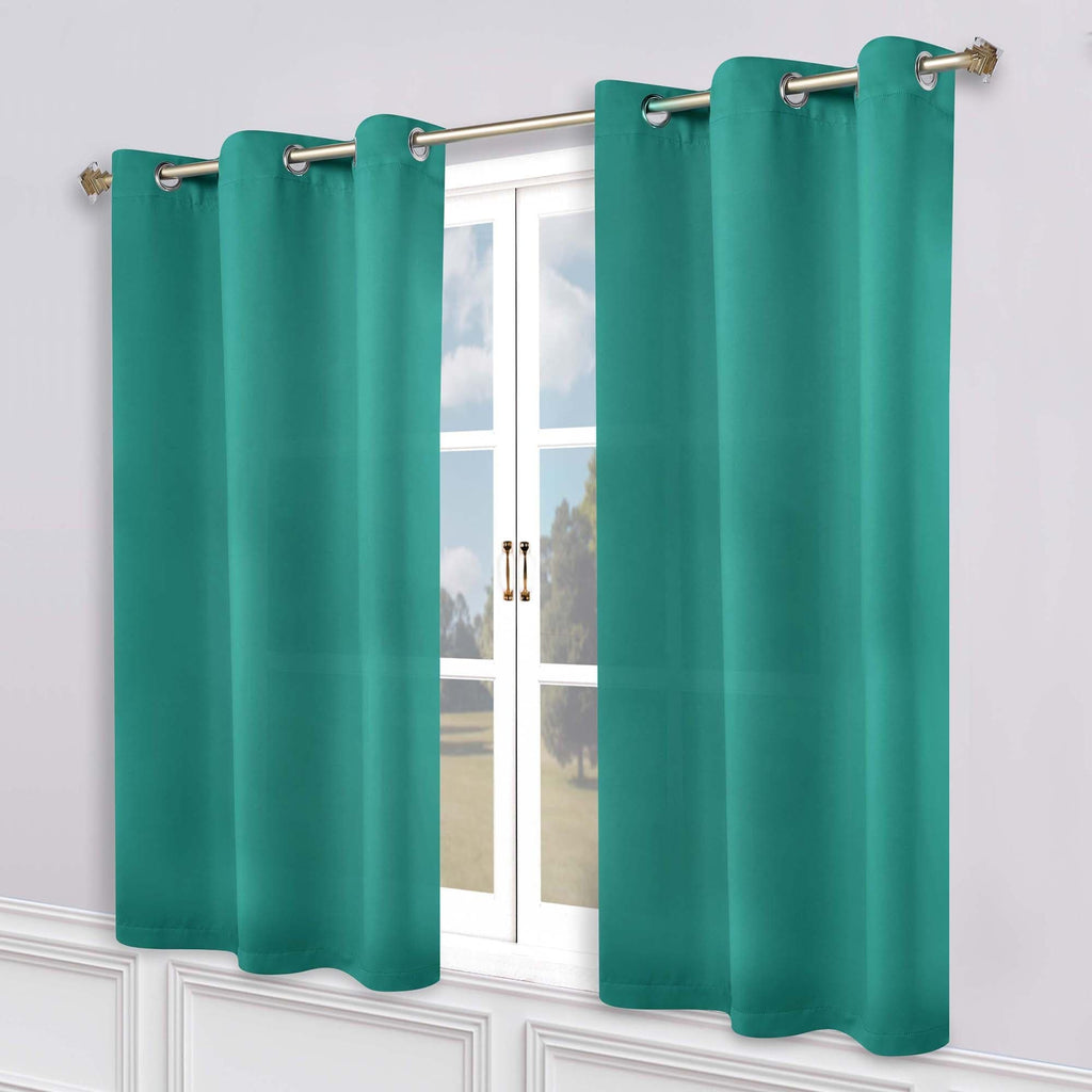 Superior Modern Solid Washable Room Darkening Blackout Curtains, Set of 2 Panels