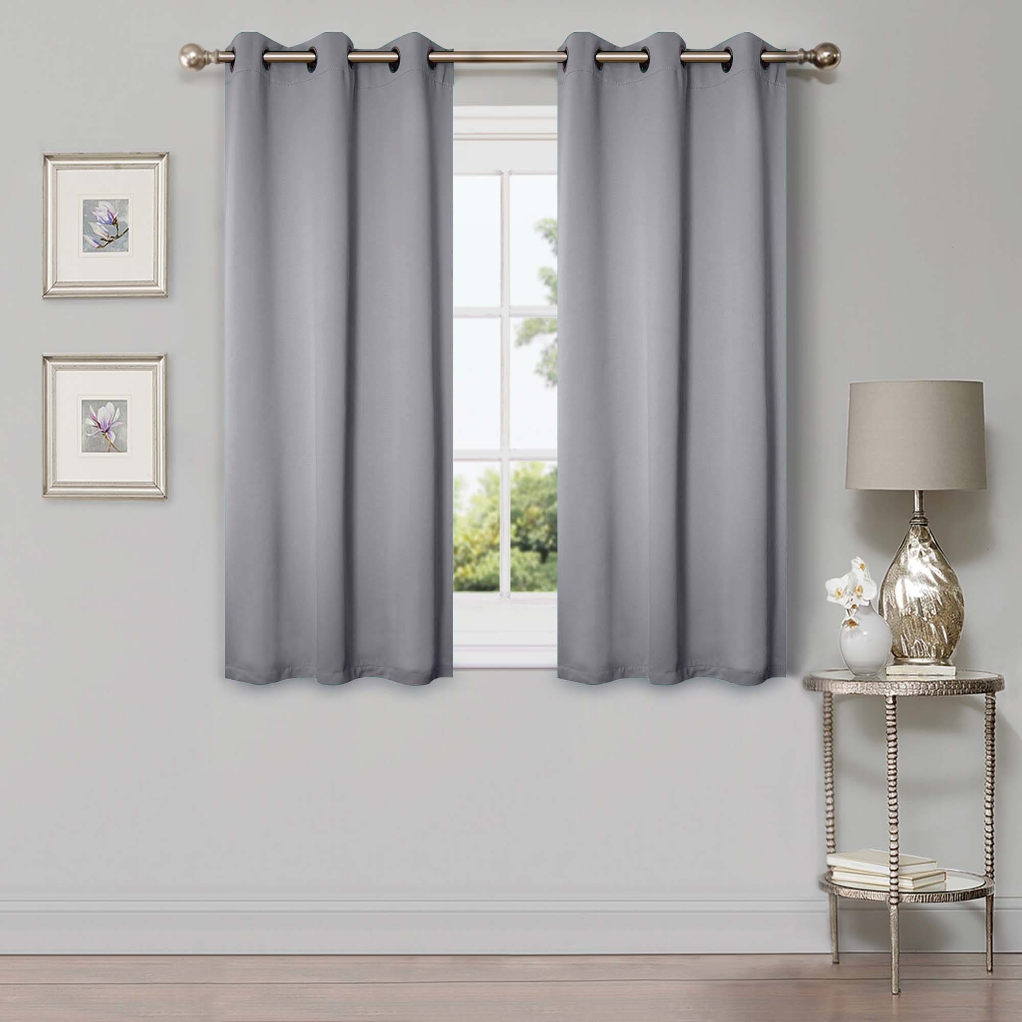 Superior Modern Solid Washable Room Darkening Blackout Curtains, Set of 2 Panels