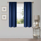 Superior Modern Solid Washable Room Darkening Blackout Curtains, Set of 2 Panels