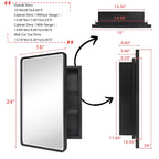 TEHOME Farmhouse Recessed Metal Bathroom Medicine Cabinets with Mirror