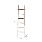 Sagebrook Home Rustic 6ft Tall Blanket Ladder, Decorative Freestanding Ladder For Storage - 19 x 2 x 76
