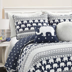 Taylor & Olive Ever-Tru Elephant Stripe 5-piece Quilt Set