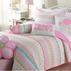 Taylor & Olive Sunfish Pink Pastel Cotton Quilt Bedding Set