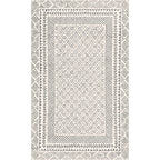 Livabliss Tiffany Grey Bohemian Border Area Rug