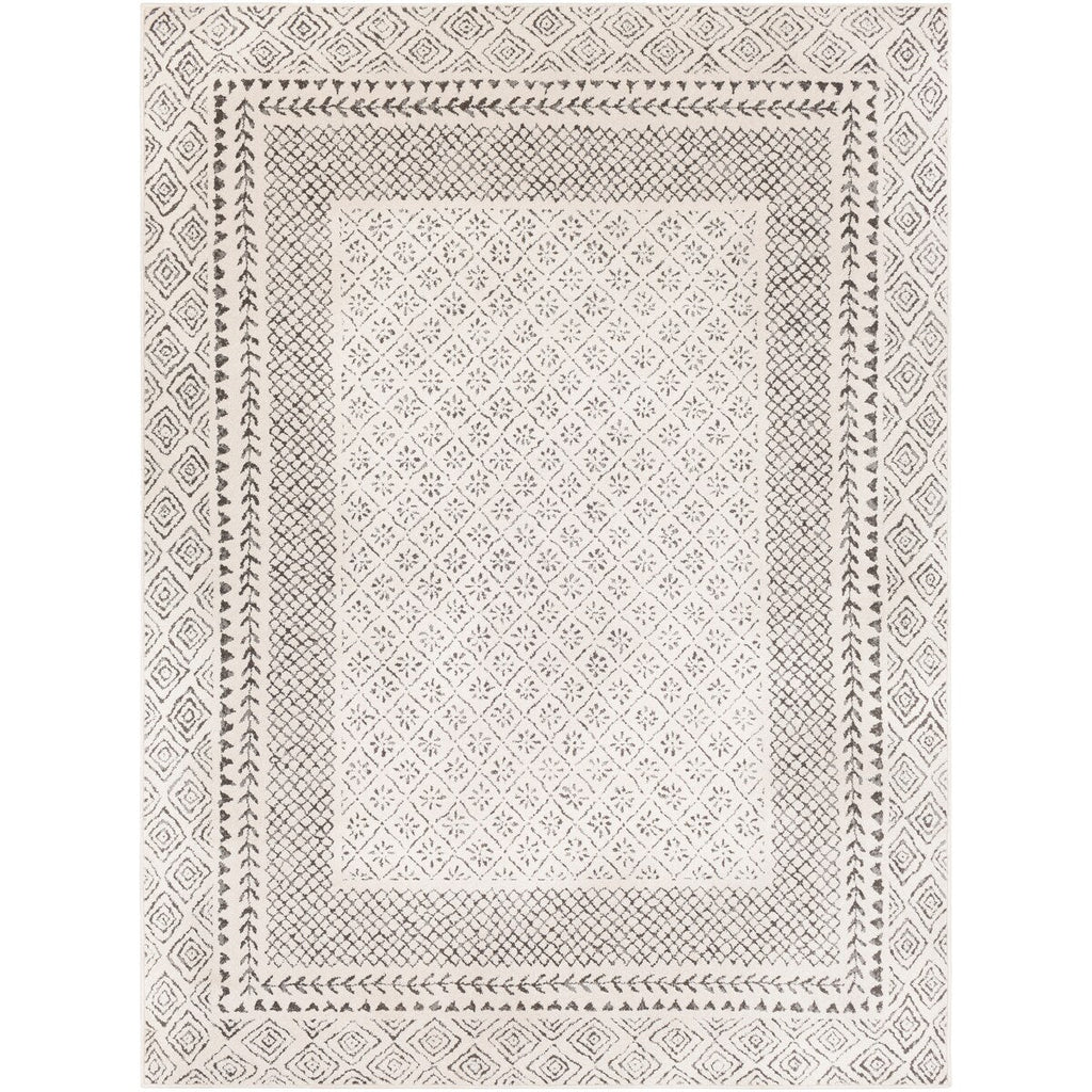 Livabliss Tiffany Grey Bohemian Border Area Rug