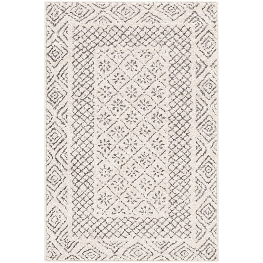 Livabliss Tiffany Grey Bohemian Border Area Rug