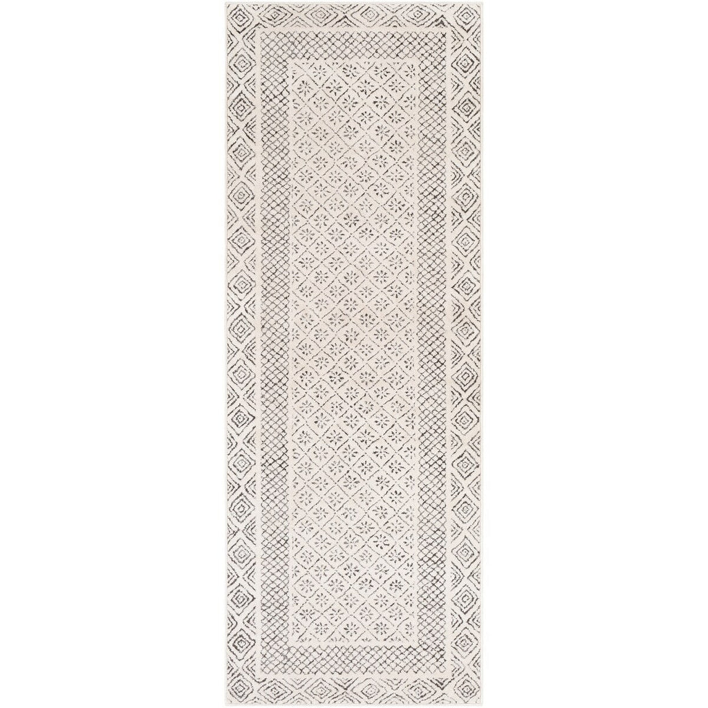 Livabliss Tiffany Grey Bohemian Border Area Rug