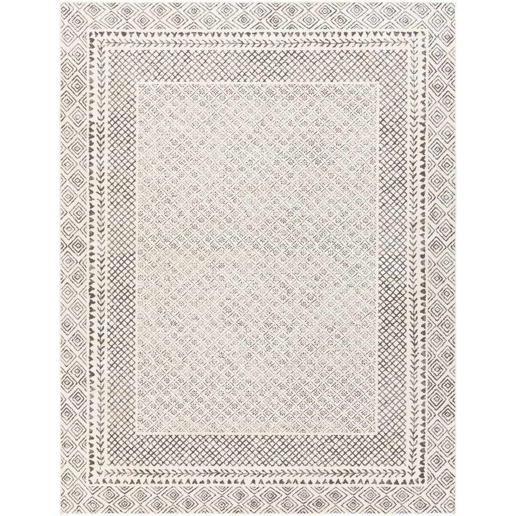 Livabliss Tiffany Grey Bohemian Border Area Rug