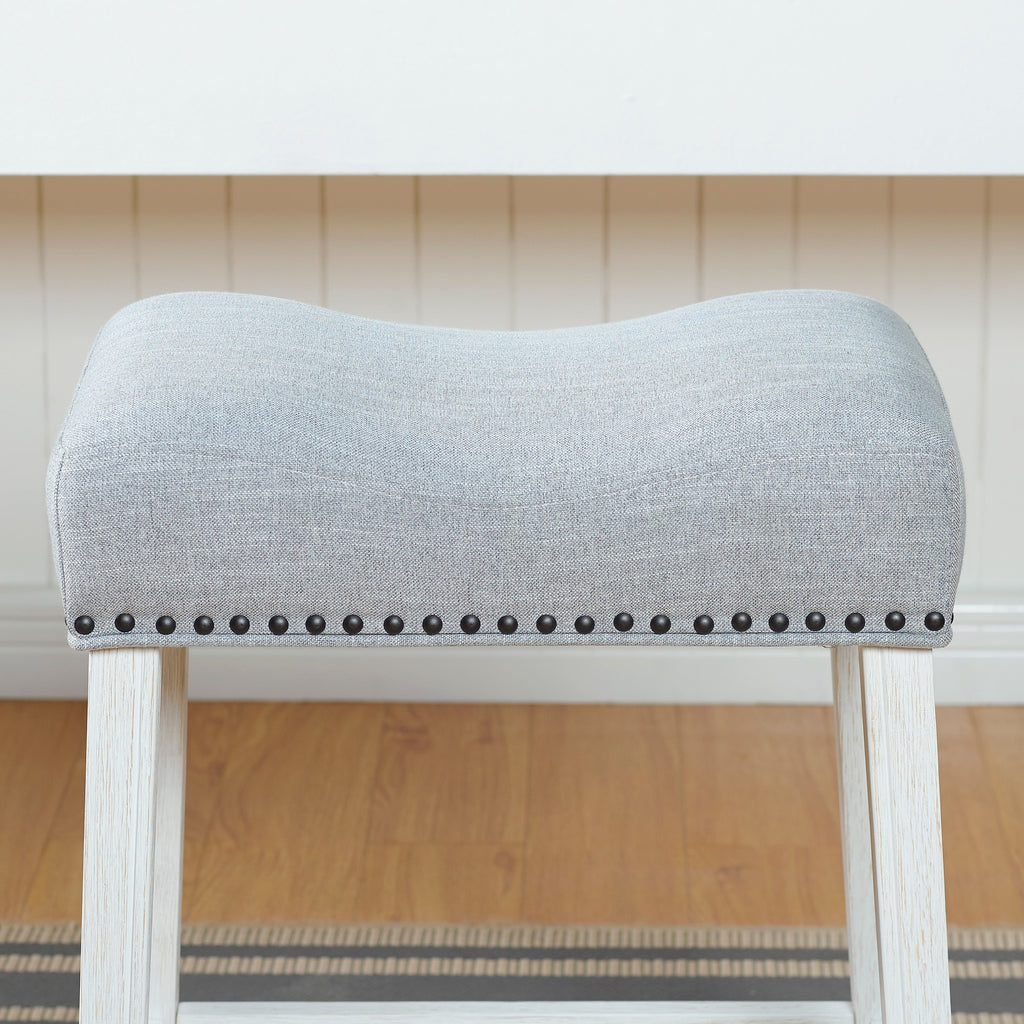 The Gray Barn Barish Backless Saddle Seat Counter Stools (Set of 2)