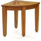 The Original Kai Corner Teak Shower Bench