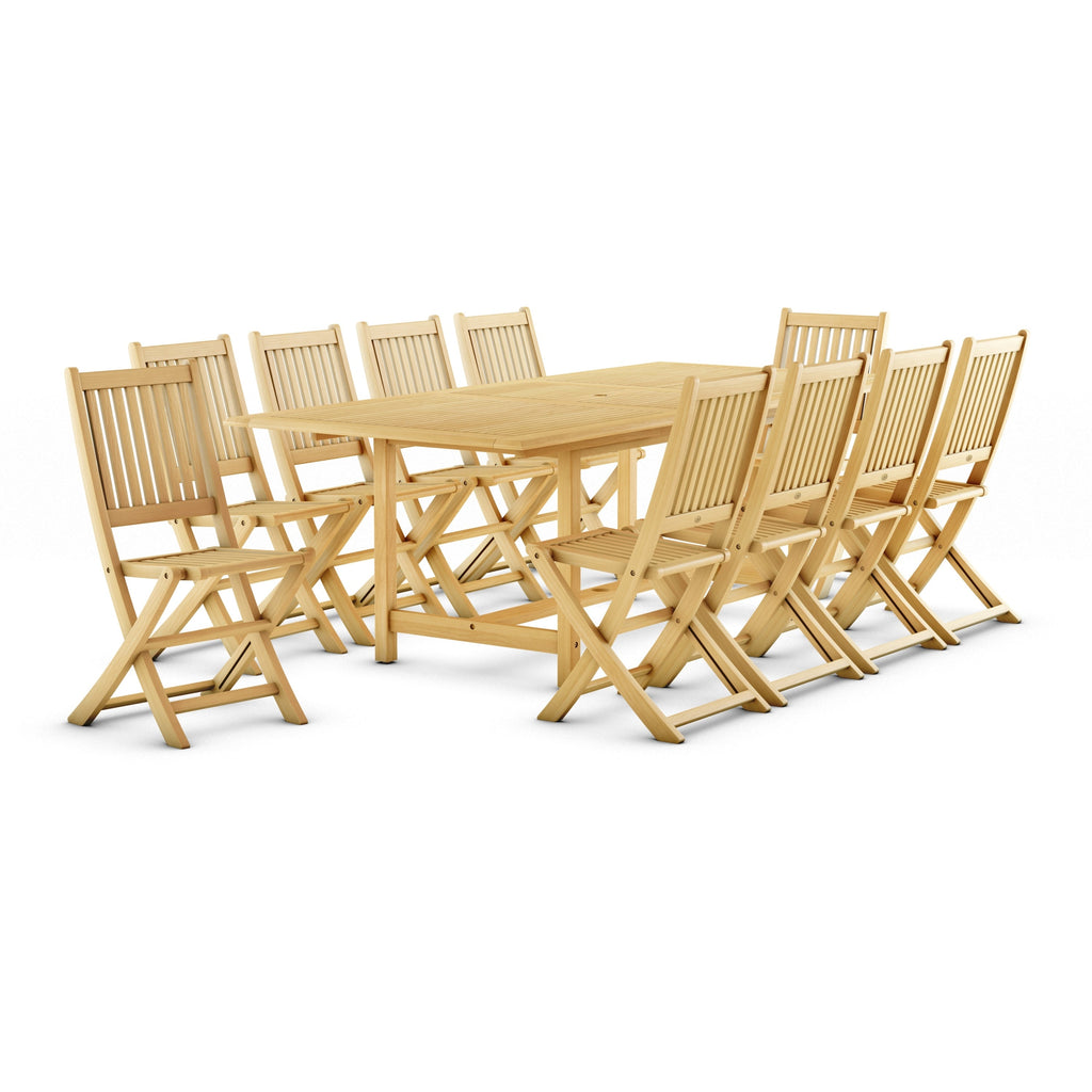 Amazonia 11 piece FSC Certified Teak Wood Outdoor Patio Dining Set - Seats 10 - 11 Piece