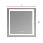 Touch LED Bathroom Mirror Tricolor Dimming Lights