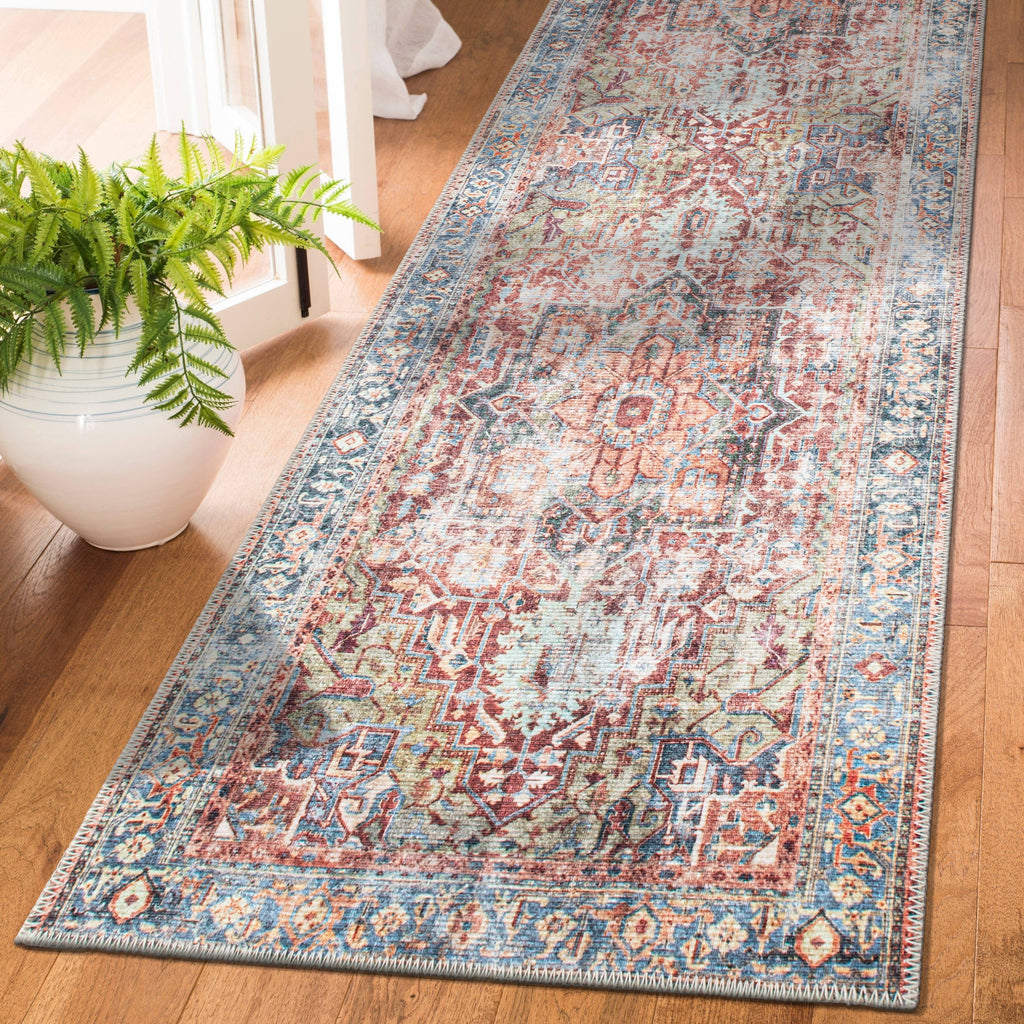Traditional Distressed Machine Washable Area Rug