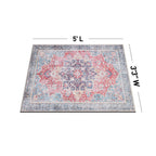 Traditional Distressed Vintage Machine Washbale Multi Area Rug