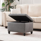 Tufted Storage Ottoman Bench, Rectangular Footstool