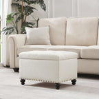 Tufted Storage Ottoman Bench, Rectangular Footstool