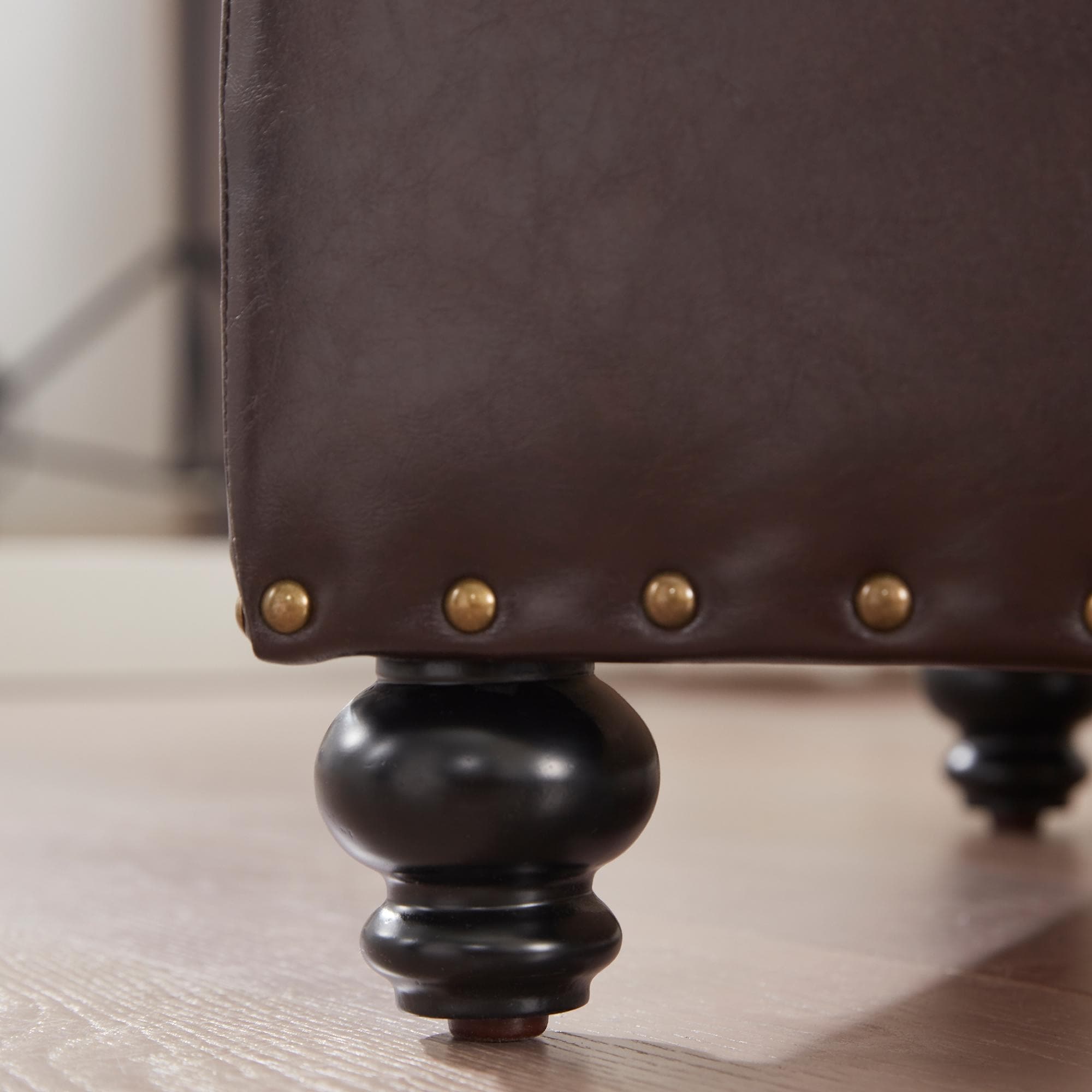 Tufted Storage Ottoman Bench, Rectangular Footstool