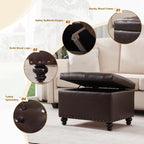 Tufted Storage Ottoman Bench, Rectangular Footstool