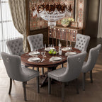 Upholstered Tufted Velvet Dining Chair with Solid Wood Legs Set of 6