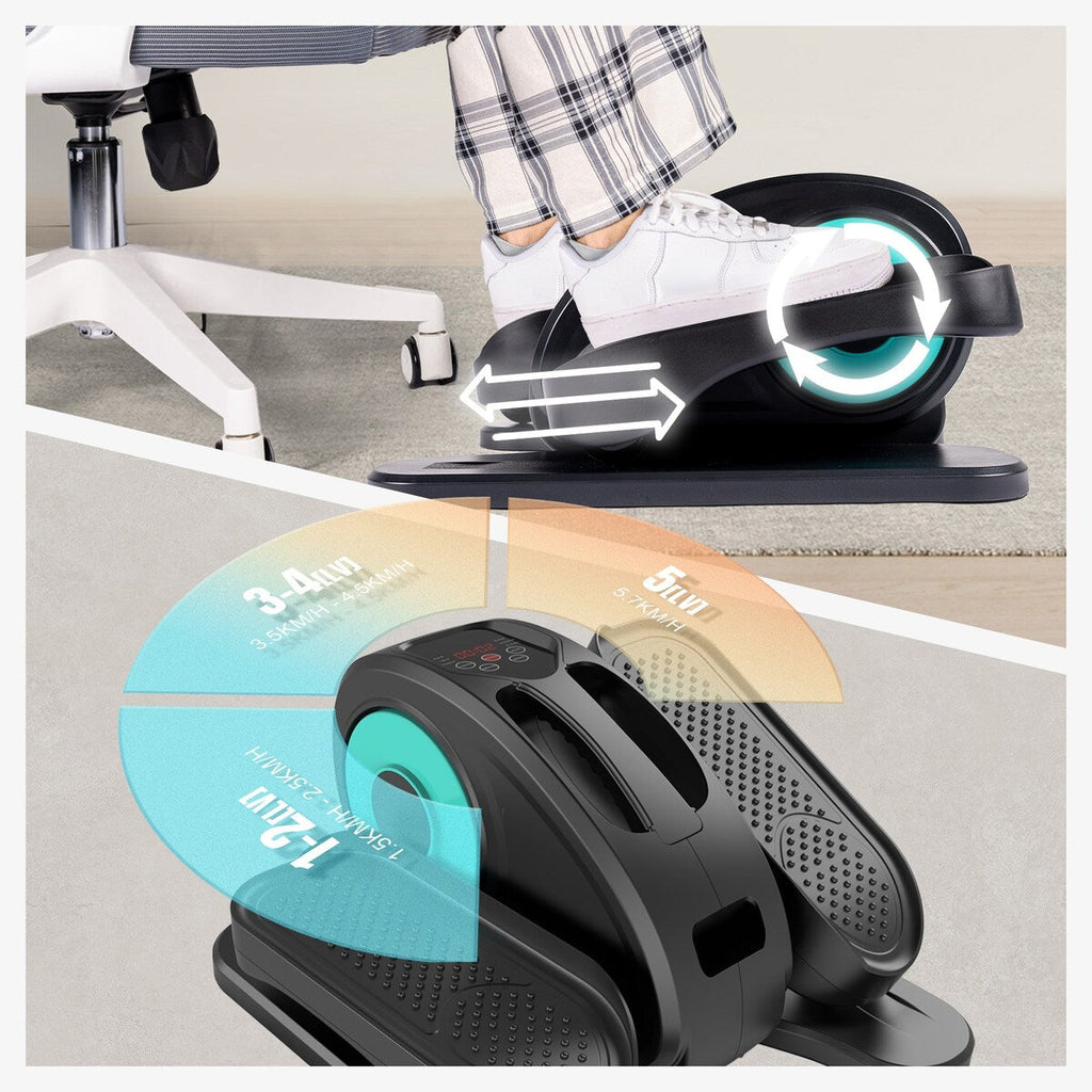 Under Desk Elliptical Machine, Elliptical Trainer with Remote Control Seated Pedal Exerciser for Seniors Adults and Teens