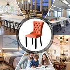 Upholstered Tufted Velvet Dining Chair with Solid Wood Legs Set of 6