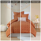 Intelligent Design Maize Cotton Jacquard Duvet Cover Set with Euro Shams and Throw Pillows