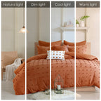 Intelligent Design Maize Cotton Jacquard Duvet Cover Set with Euro Shams and Throw Pillows