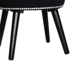 VEIKOUS Makeup Vanity Stool Chair with Low Back and Wood Legs-17.3 x 15.7 x 25.1
