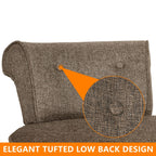 VEIKOUS Makeup Vanity Stool Chair with Low Back and Wood Legs-17.3 x 15.7 x 25.1