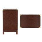 Valoria 3-Drawer Gold Accent Nightstand