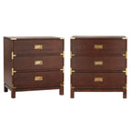 Valoria 3-Drawer Gold Accent Nightstand