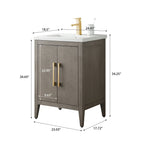 Vanity Art 20 or 24 or 30 Single Sink Bathroom Vanity Cabinet with Ceramic Top