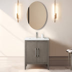 Vanity Art 20 or 24 or 30 Single Sink Bathroom Vanity Cabinet with Ceramic Top