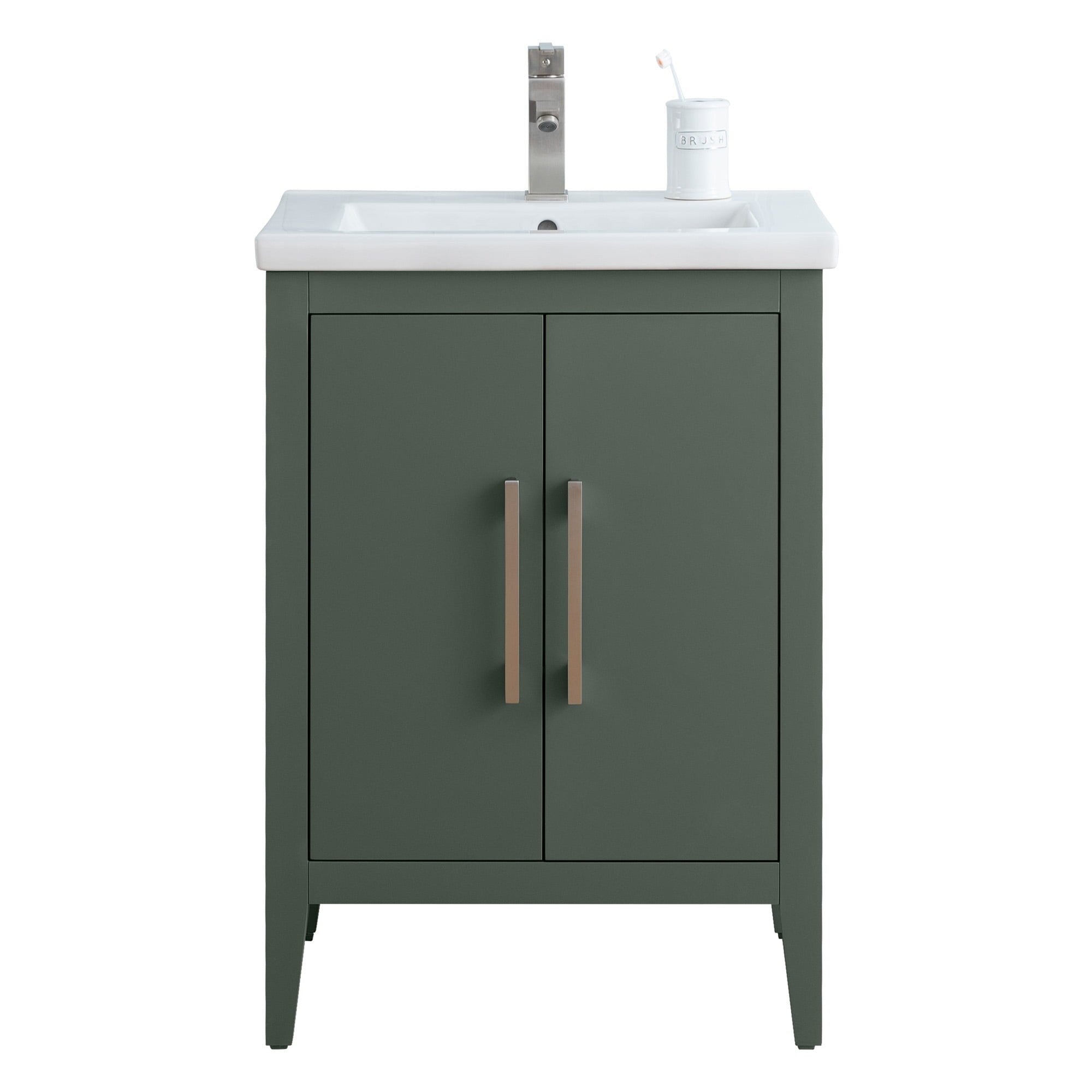 Vanity Art 20 or 24 or 30 Single Sink Bathroom Vanity Cabinet with Ceramic Top