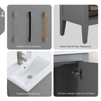 Vanity Art 20 or 24 or 30 Single Sink Bathroom Vanity Cabinet with Ceramic Top