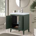 Vanity Art 20 or 24 or 30 Single Sink Bathroom Vanity Cabinet with Ceramic Top