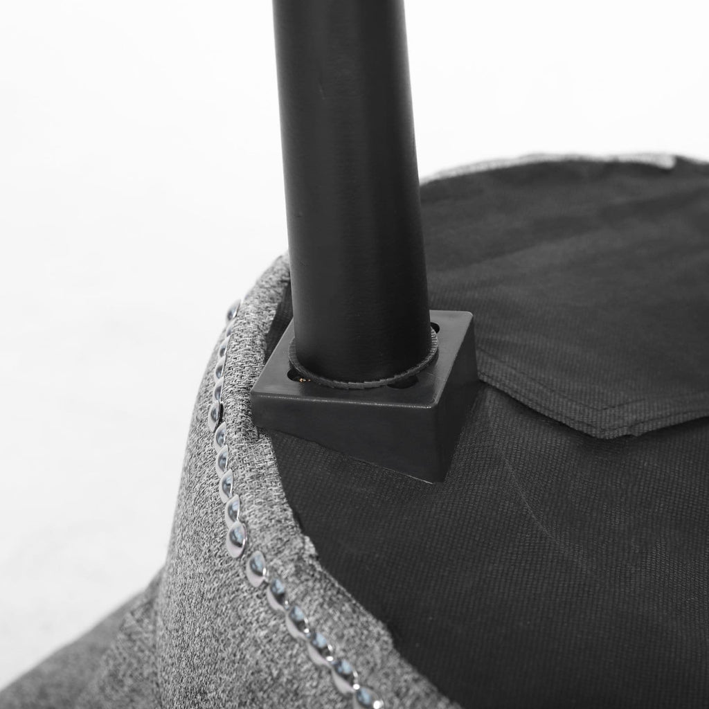 VEIKOUS Makeup Vanity Stool Chair with Low Back and Wood Legs-17.3 x 15.7 x 25.1