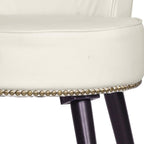VEIKOUS Makeup Vanity Stool Chair with Low Back and Wood Legs-17.3 x 15.7 x 25.1