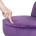 VEIKOUS Makeup Vanity Stool Chair with Low Back and Wood Legs-17.3 x 15.7 x 25.1