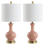 Vermont 22 Glass/Metal LED Table Lamp, White (Set of 2) by JONATHAN Y