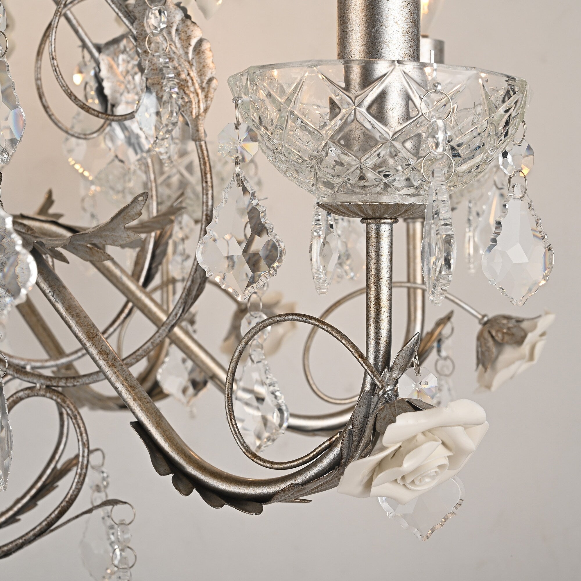 Beautiful and Elegent Vintage Decorative Rose Crystal Palace Chandelier