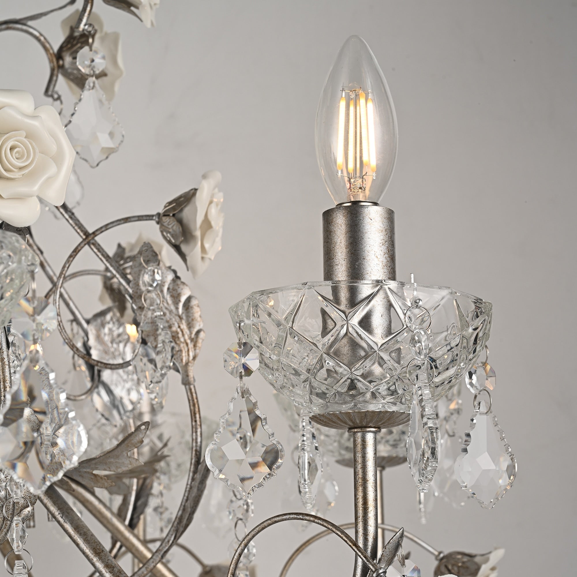 Beautiful and Elegent Vintage Decorative Rose Crystal Palace Chandelier