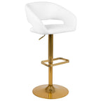 Modern Upholstered Adjustable-Height Barstool with Rounded Back