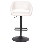 Modern Upholstered Adjustable-Height Barstool with Rounded Back
